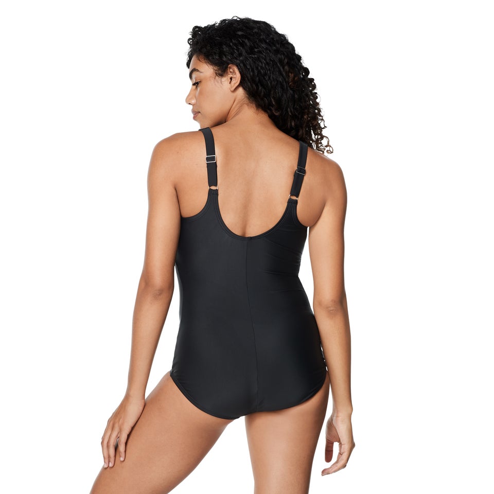 Women's Solid Sweetheart One Piece Black
