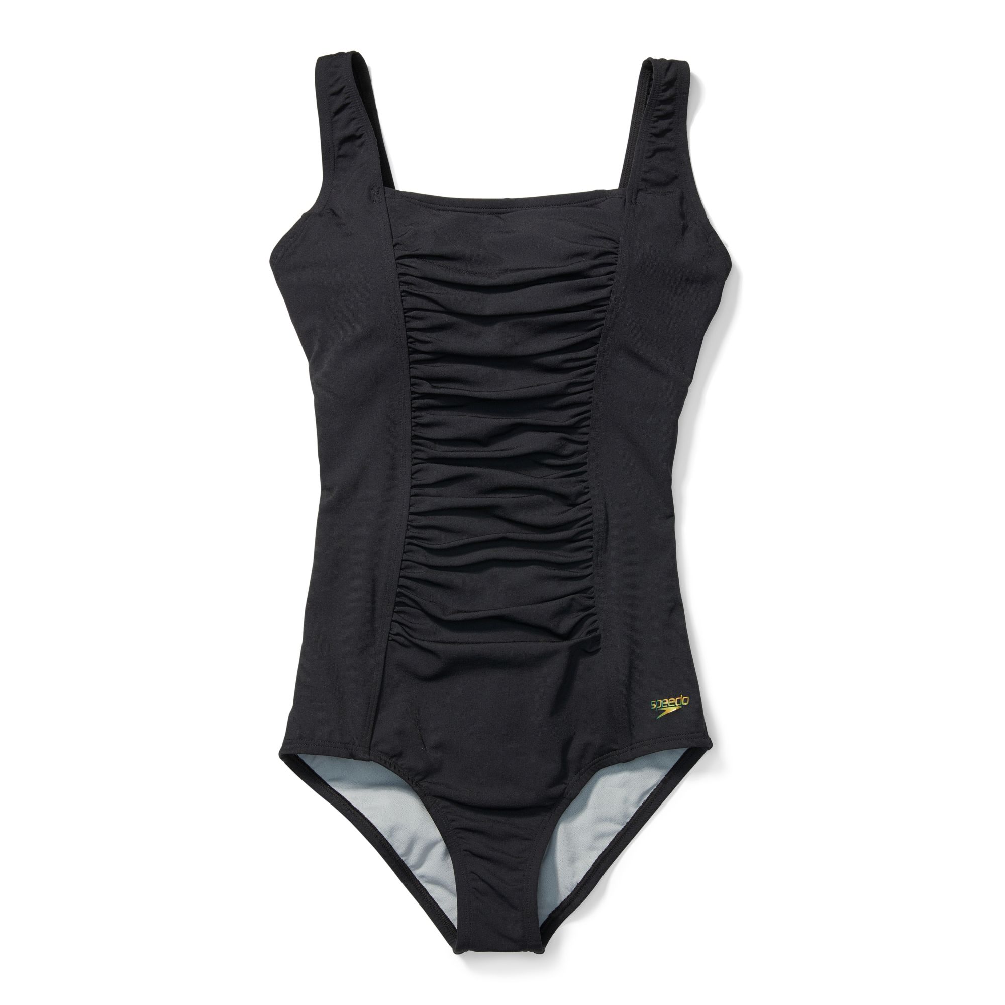 Women's Solid Shirred Tank One Piece Black | Speedo USA