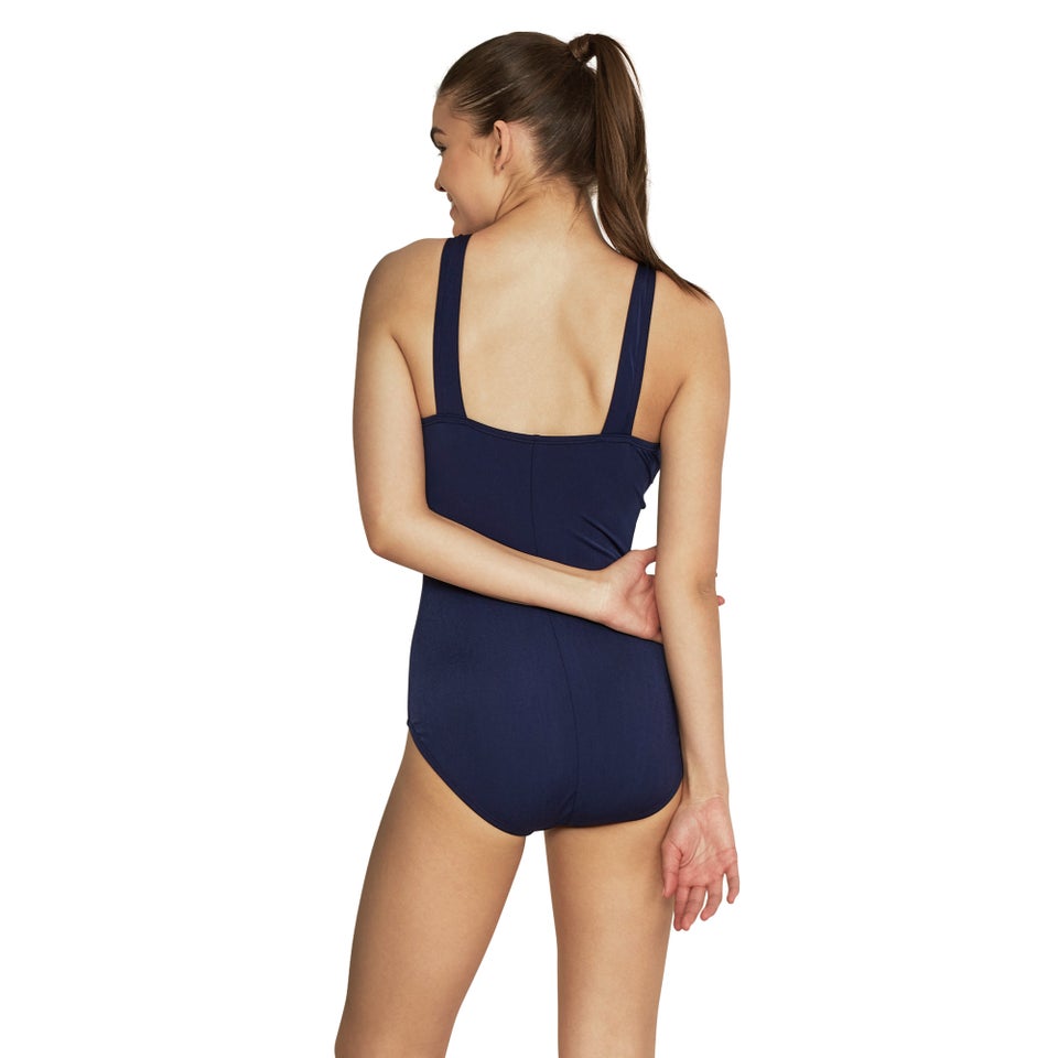 Women's Solid Shir Tank One Piece Navy