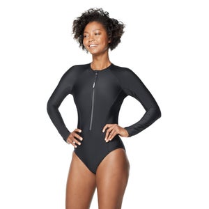 Zip Front Paddle Suit - Black |Size 4