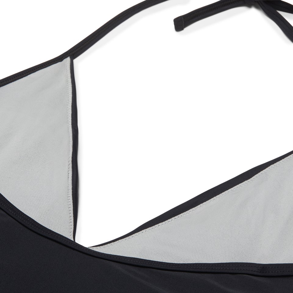 Women's V-Neck Halter One Piece Black