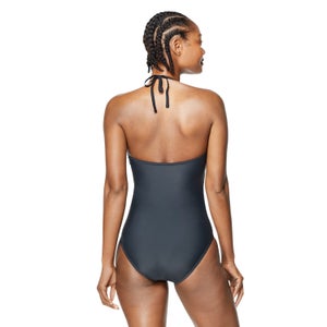 Women's V-Neck Halter One Piece Black