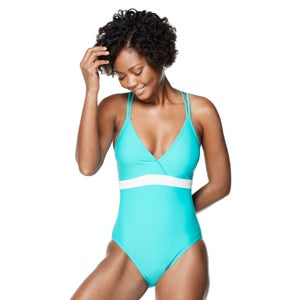 Adjustable Crossback One Piece - Aqua | Size 4