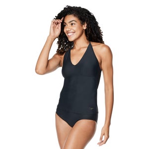 V-Neck Halter One Tankini - Black |Size L