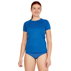 Women's Short Sleeve Swim Tee Blue - L