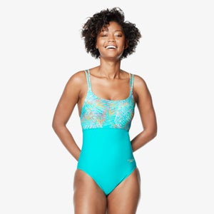 Adjustable Double Strap One Piece - Aqua | Size 4