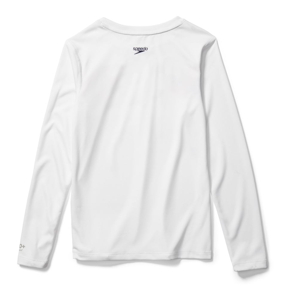 Long Sleeve Graphic Swim Tee White