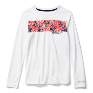 Long Sleeve Graphic Swim Tee - White | Size L