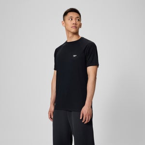 Men's New Easy Short Sleeve Swim Rashguard Black