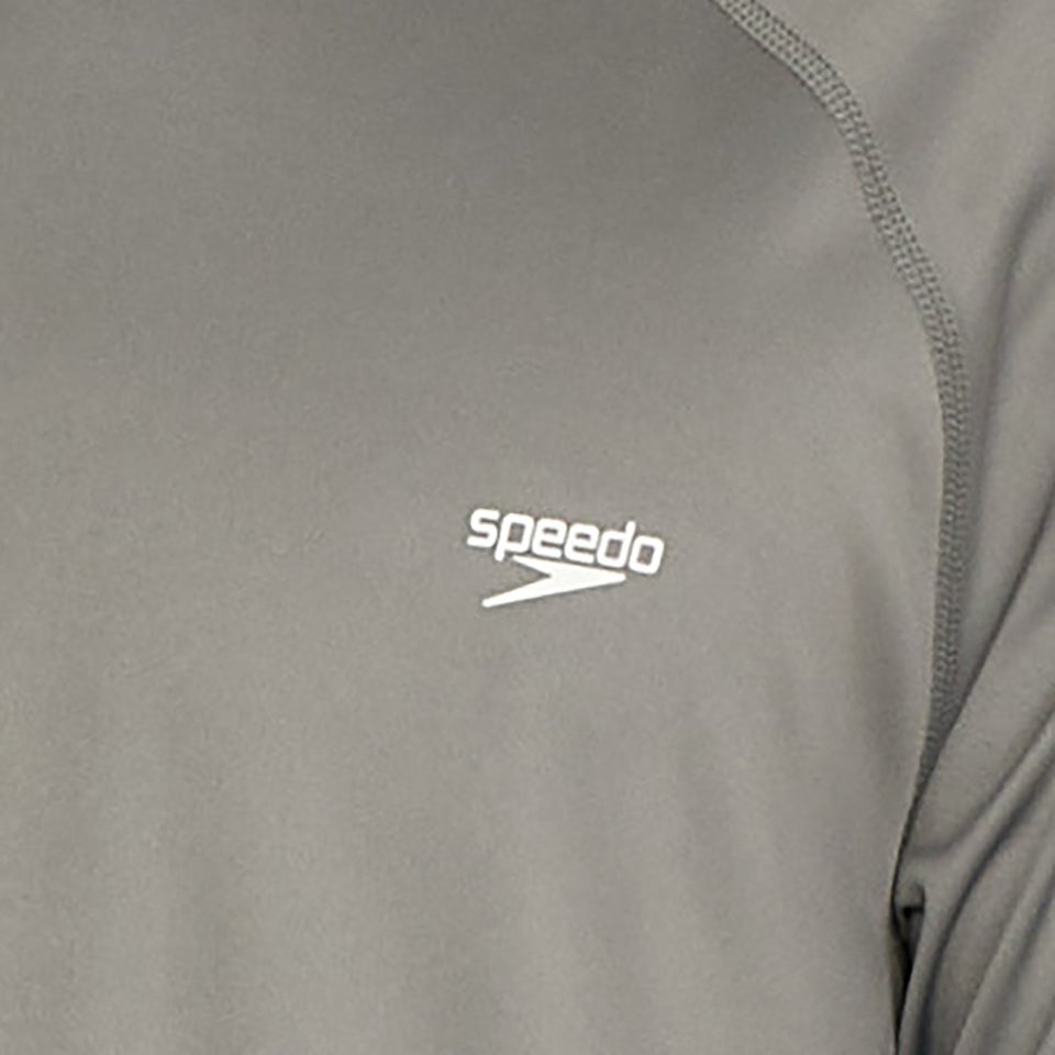 Men's Easy Solid Short Sleeve Swim Rashguard Gray