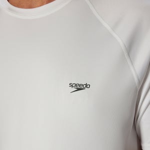 Men's New Easy Short Sleeve Swim Rashguard White