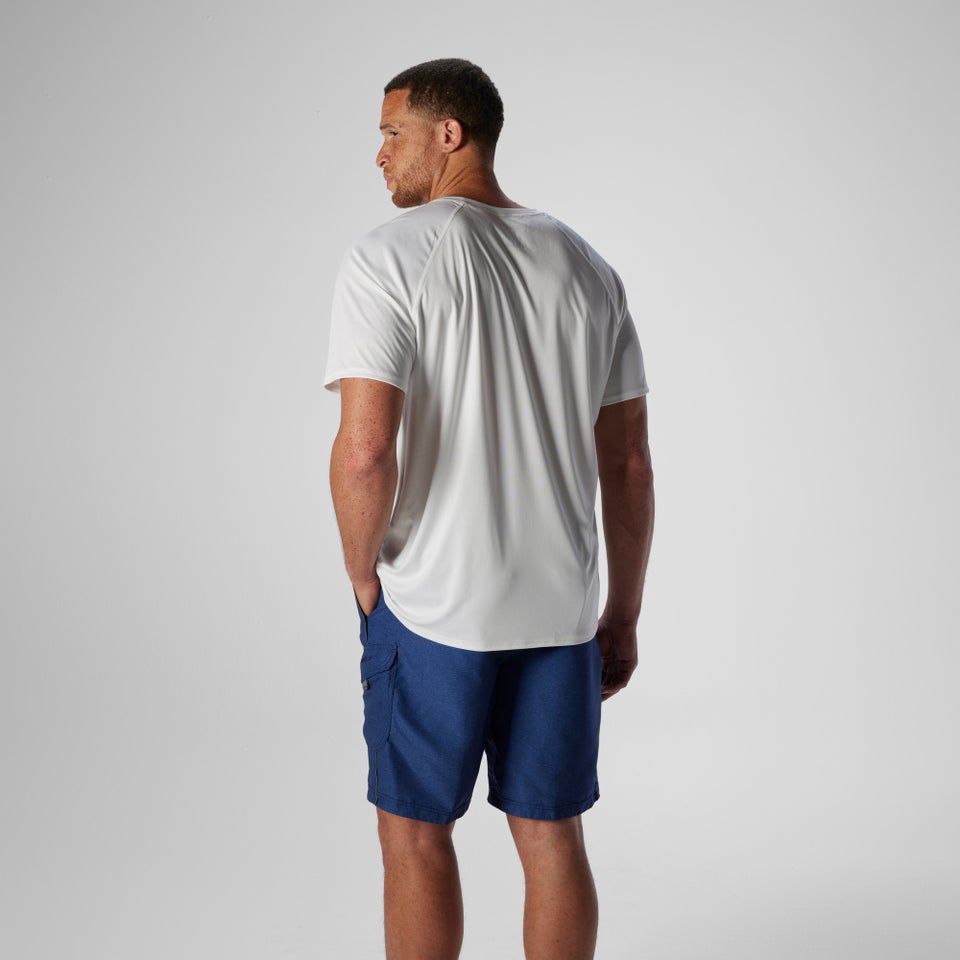 Men's New Easy Short Sleeve Swim Rashguard White