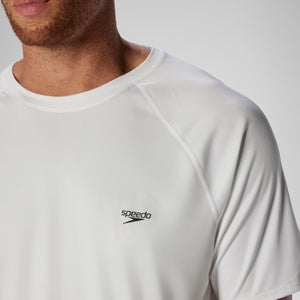 Men's New Easy Short Sleeve Swim Rashguard White