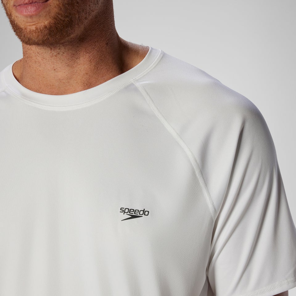 Men's New Easy Short Sleeve Swim Rashguard White