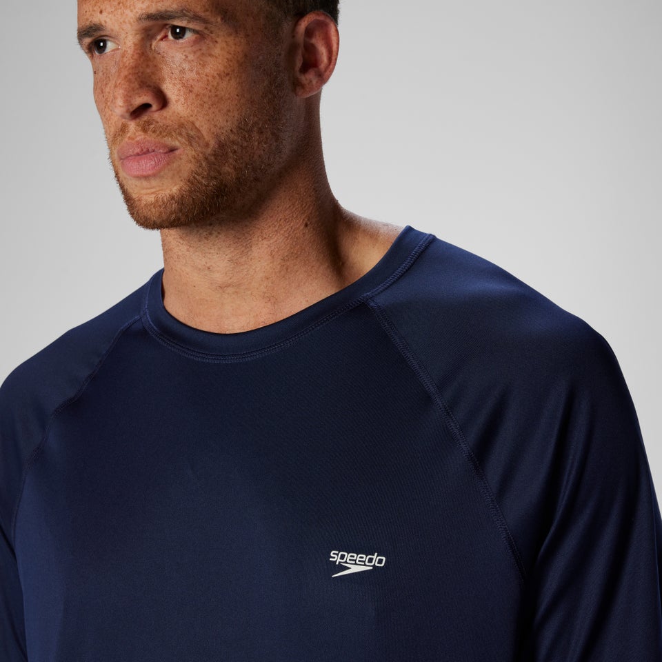 Men's Easy Solid Short Sleeve Swim Rashguard Navy