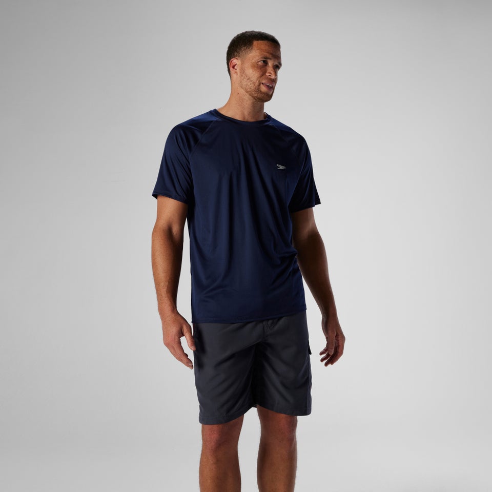 Men's Easy Solid Short Sleeve Swim Rashguard Navy