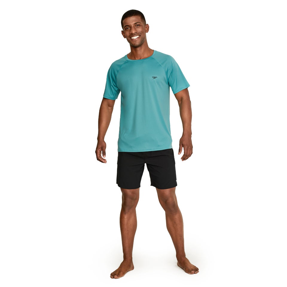 Men's Easy Solid Short Sleeve Rashguard Green