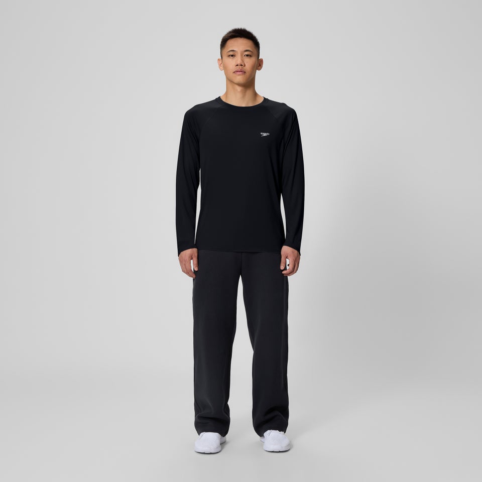 Maillot dermoprotecteur de bain manches longues Easy couleur unie pour hommes, noir