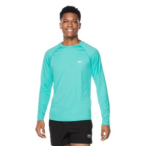 Easy Solid Long Sleeve Swim Rashguard - Aqua | Size L