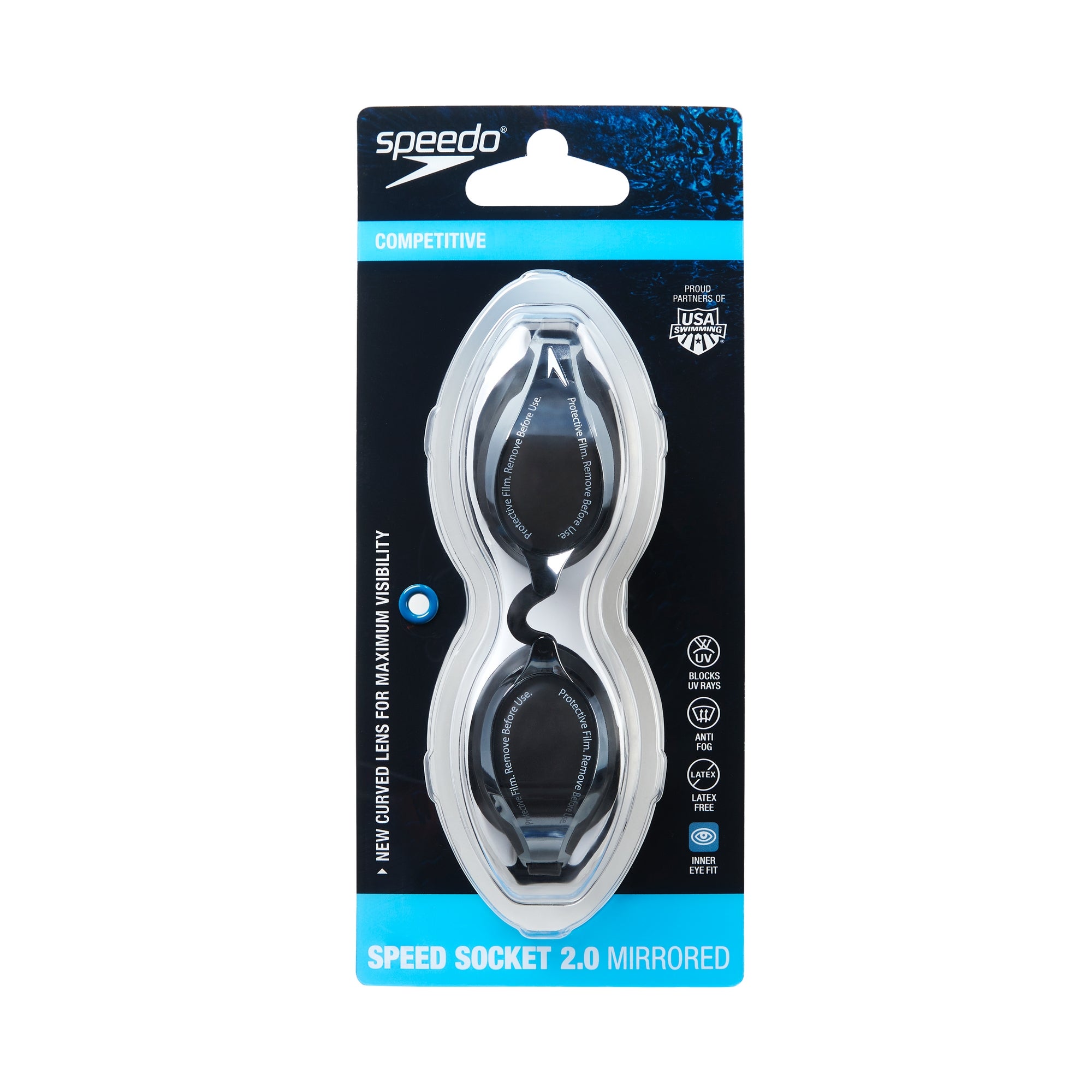 Speed Socket 2.0 Mirrored Goggles Black/Silver | Speedo USA