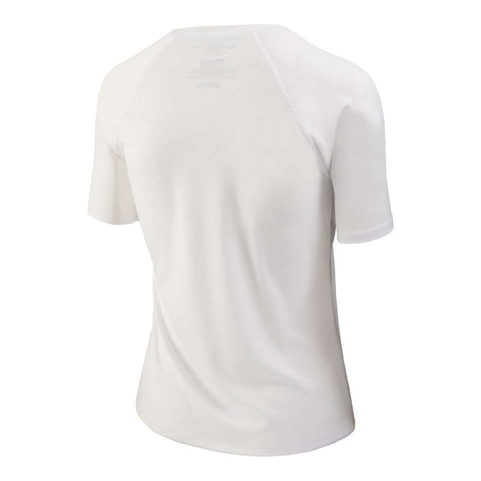 Women's Guard Short Sleeve Solid Swim Tee White