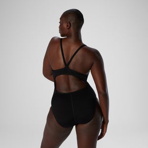 Women's Endurance+ - Solid Flyback Training One Piece Black