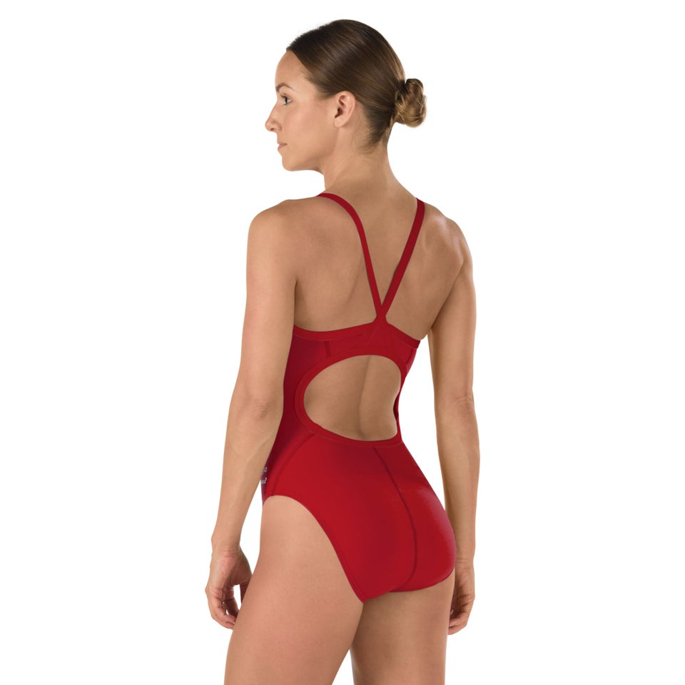 Women's Solid Flyback Training One Piece Red