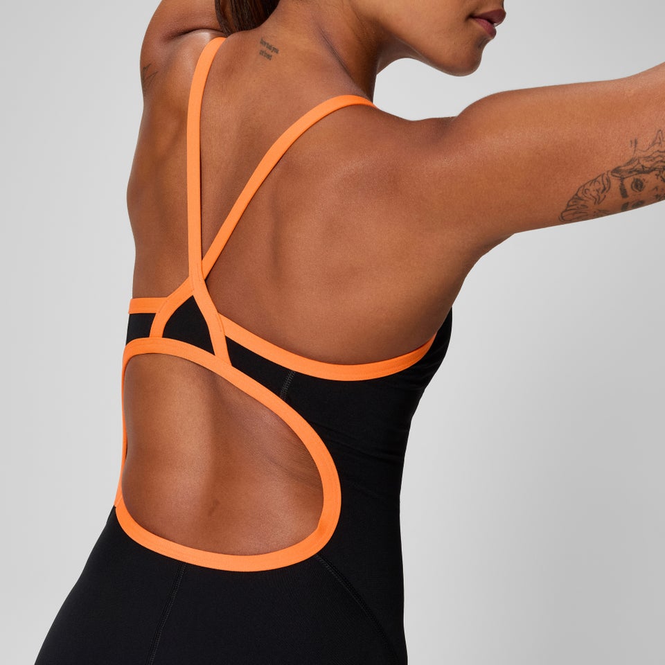 Women's Solid Flyback Training One Piece Orange