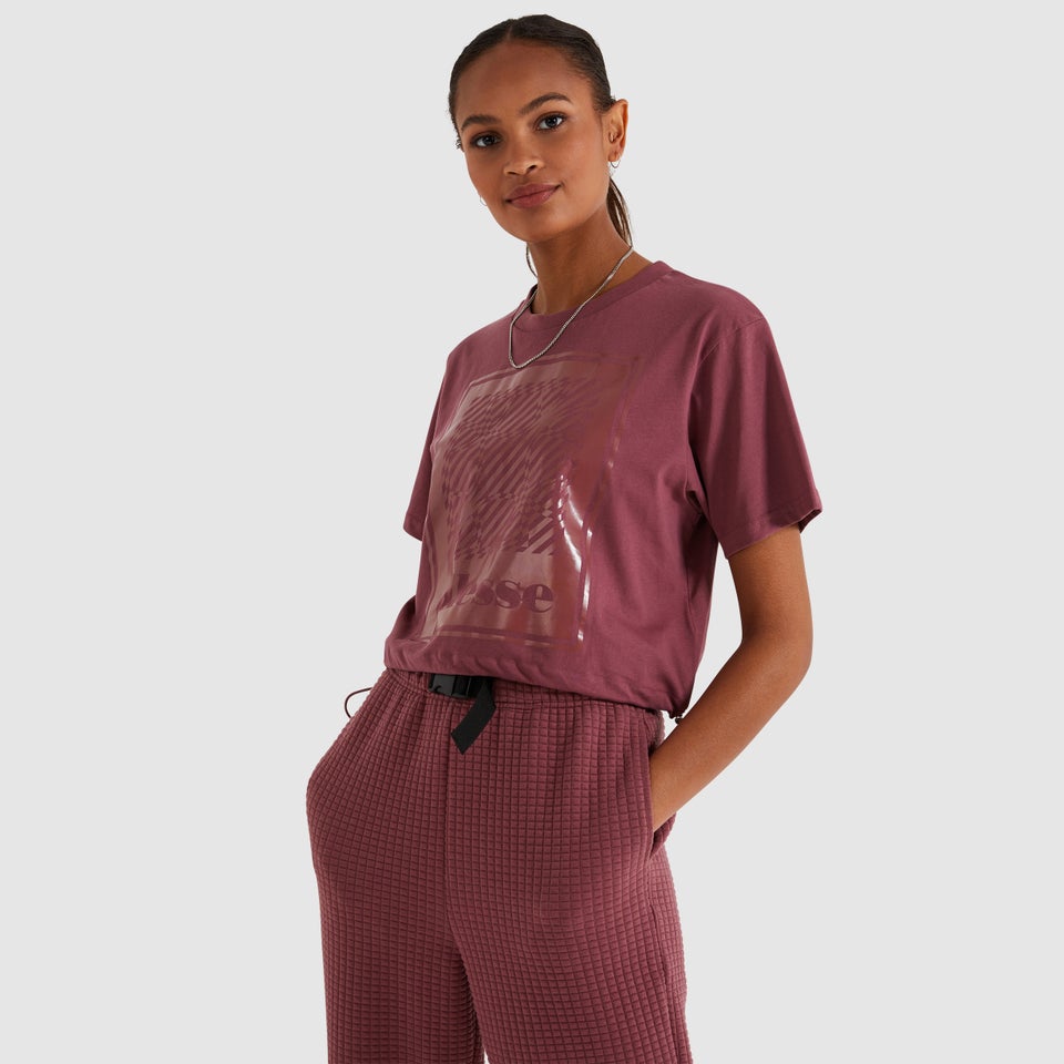 Women's Almond Crop T-Shirt Dark Pink