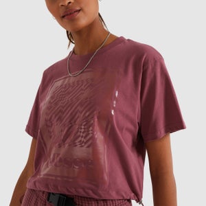 Women's Almond Crop T-Shirt Dark Pink