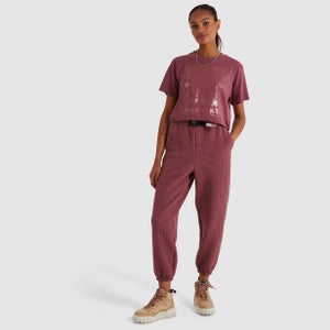 Women's Almond Crop T-Shirt Dark Pink