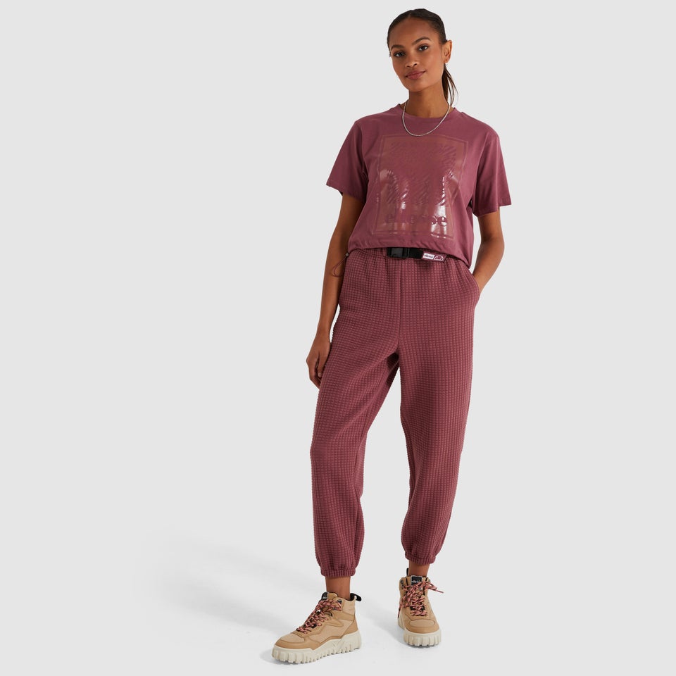 Women's Almond Crop T-Shirt Dark Pink