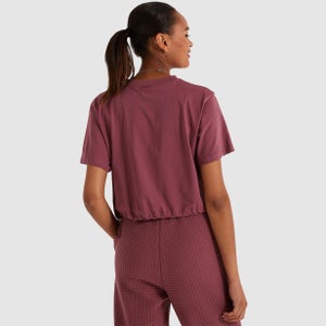 Women's Almond Crop T-Shirt Dark Pink