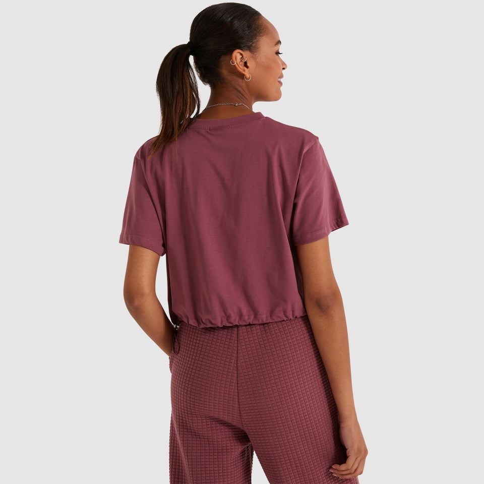 Women's Almond Crop T-Shirt Dark Pink