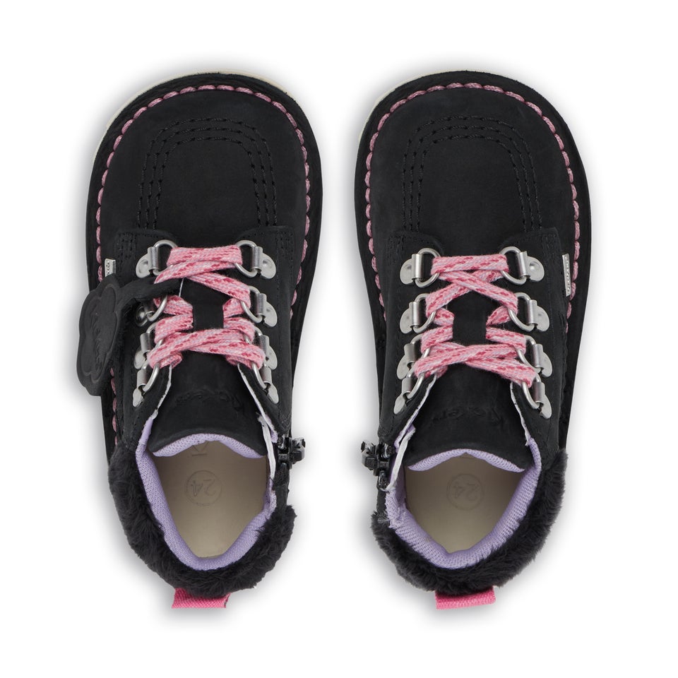 Junior Girls Kick Hi Winter Nubuck Black