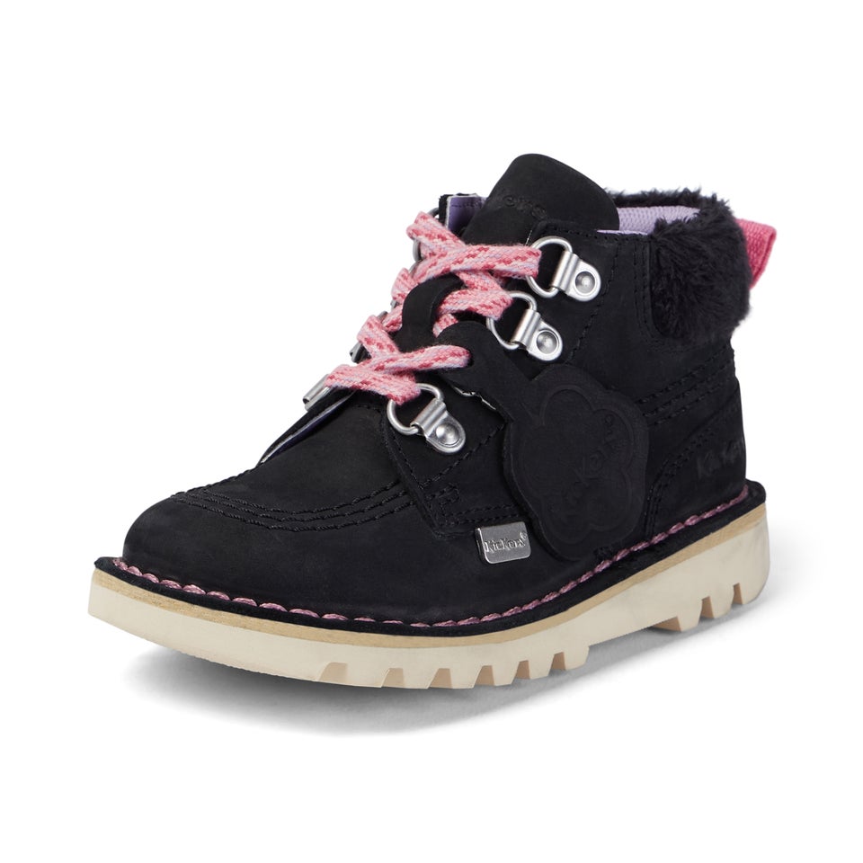 Junior Girls Kick Hi Winter Nubuck Black