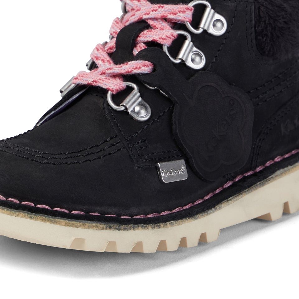 Junior Girls Kick Hi Winter Nubuck Black