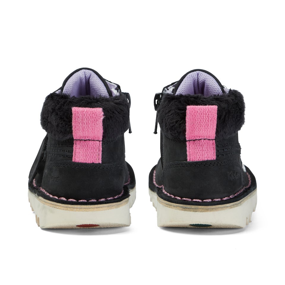 Junior Girls Kick Hi Winter Nubuck Black