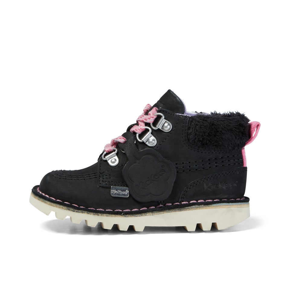 Junior Girls Kick Hi Winter Nubuck Black