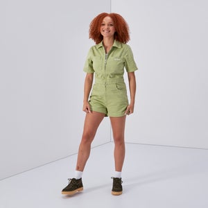 Women's Drill Utility Playsuit Lime - XS