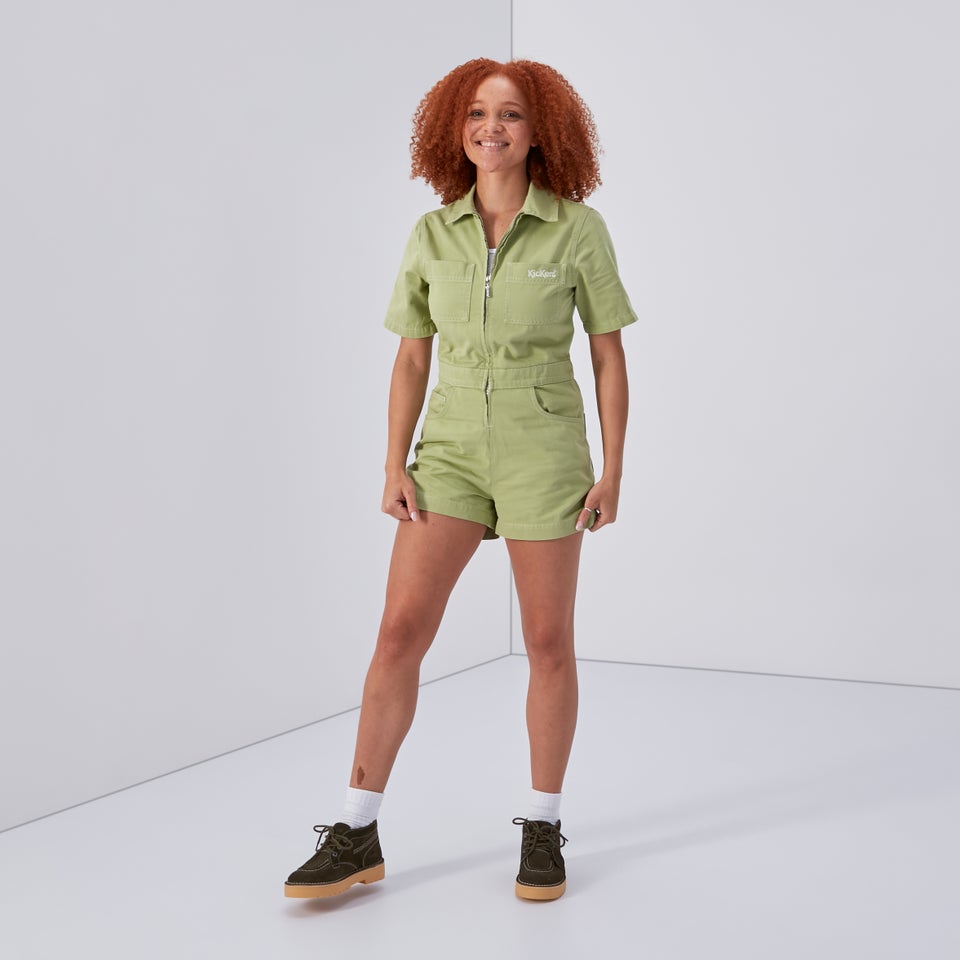 Women's Drill Utility Playsuit Lime