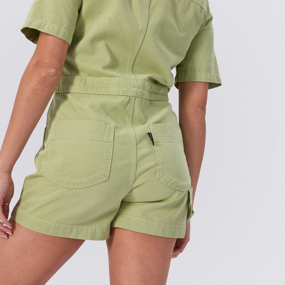Women's Drill Utility Playsuit Lime