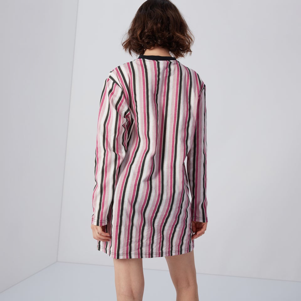 Women's Vertical Stripe Dress Pink