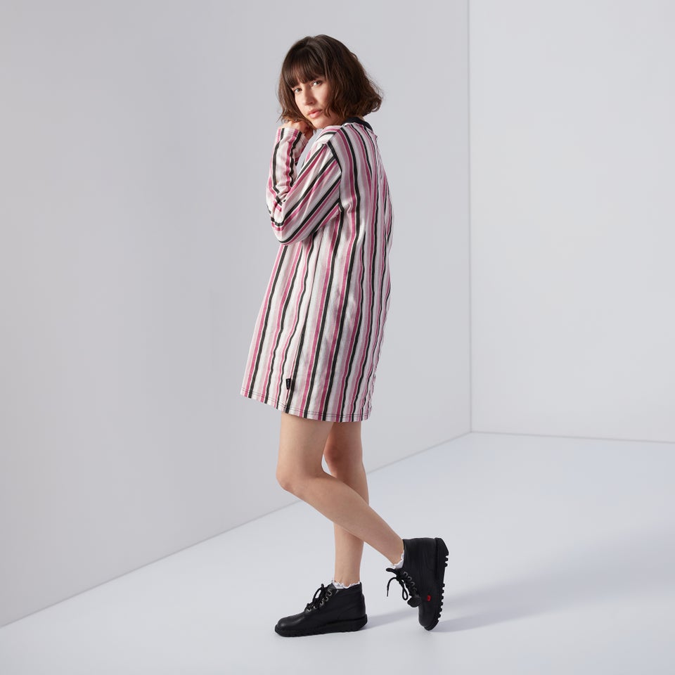 Women's Vertical Stripe Dress Pink