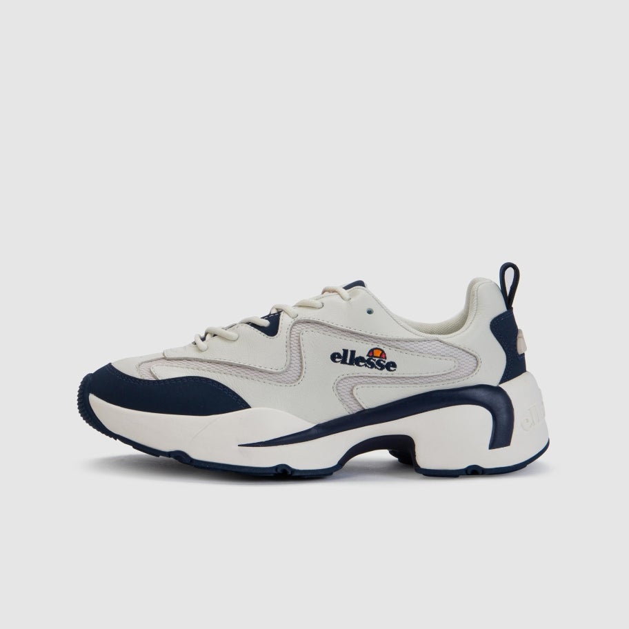Women's Indus Leather Trainer Off-White/Dark Blue