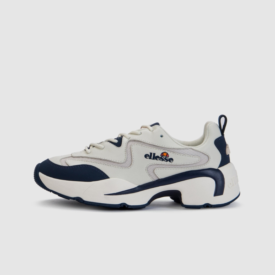 Women's Indus Leather Trainer Off-White/Dark Blue