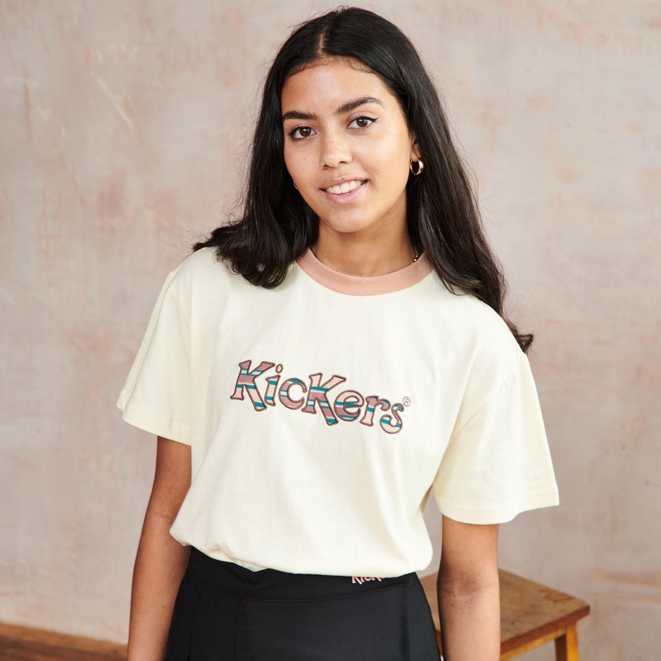 Women's Cream T-shirt with logo Beige