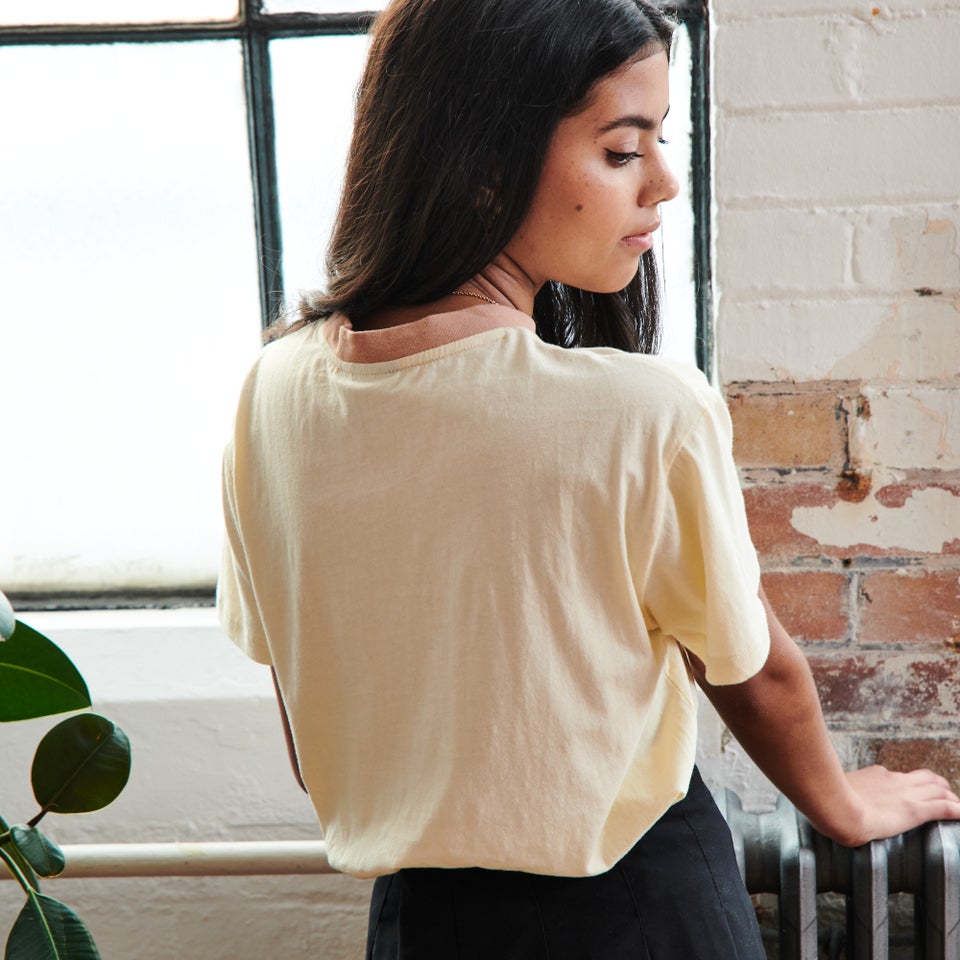 Women's Cream T-shirt with logo Beige