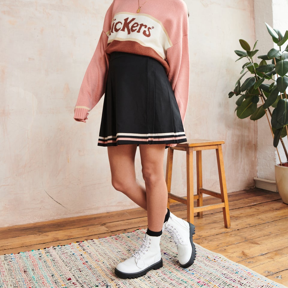 Women's Black pleated mini skirt Black