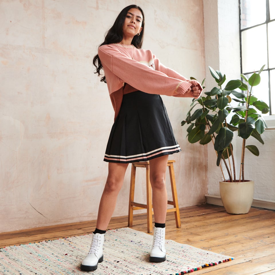 Women's Black pleated mini skirt Black